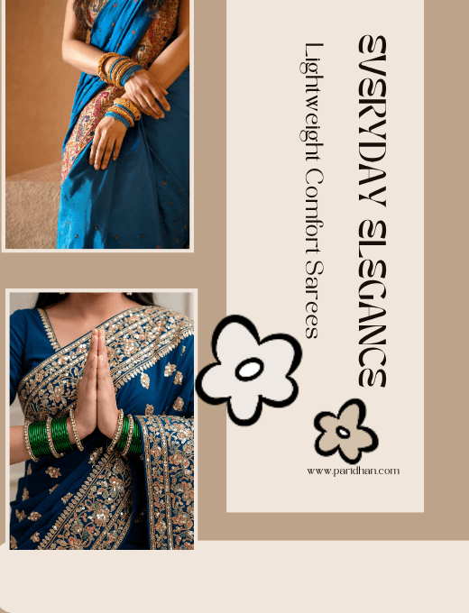 Woman in an elegant saree, curated collection highlight
